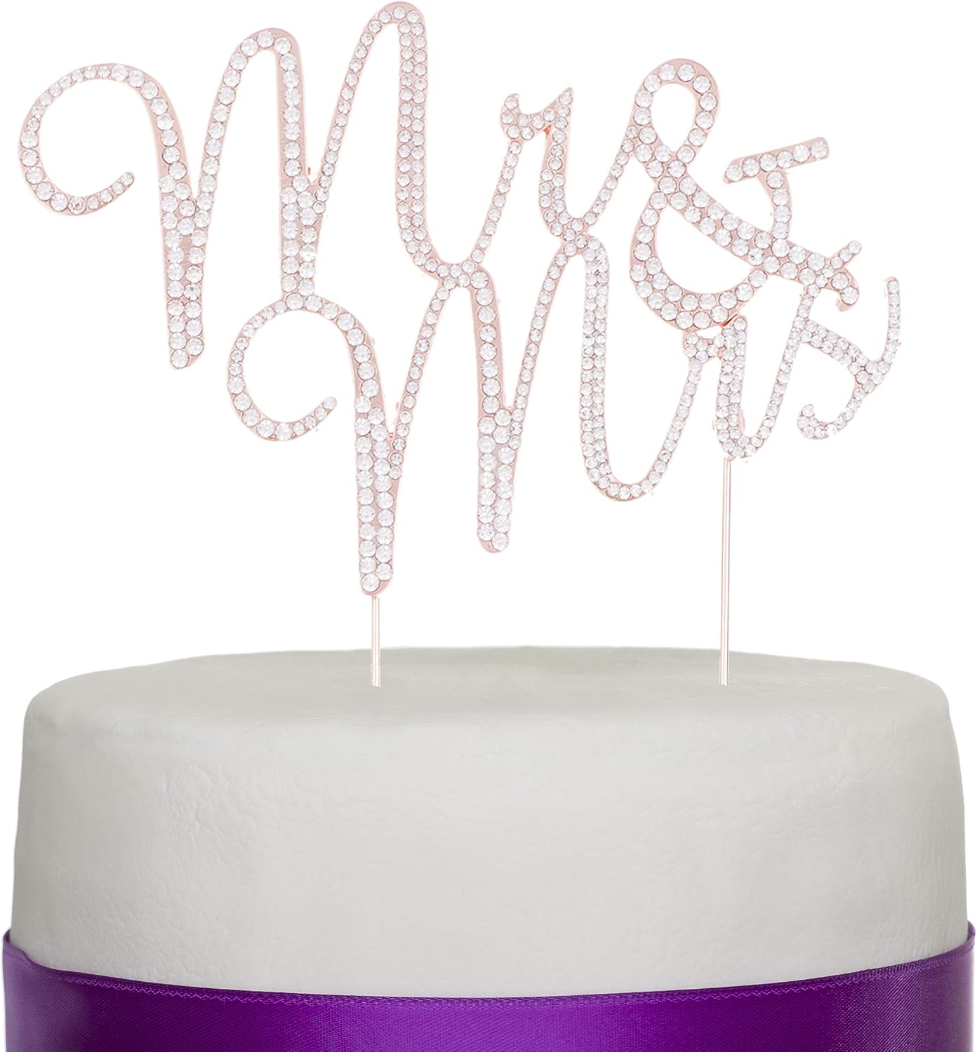 Ella Celebration Mr and Mrs Rhinestone Wedding Cake Topper