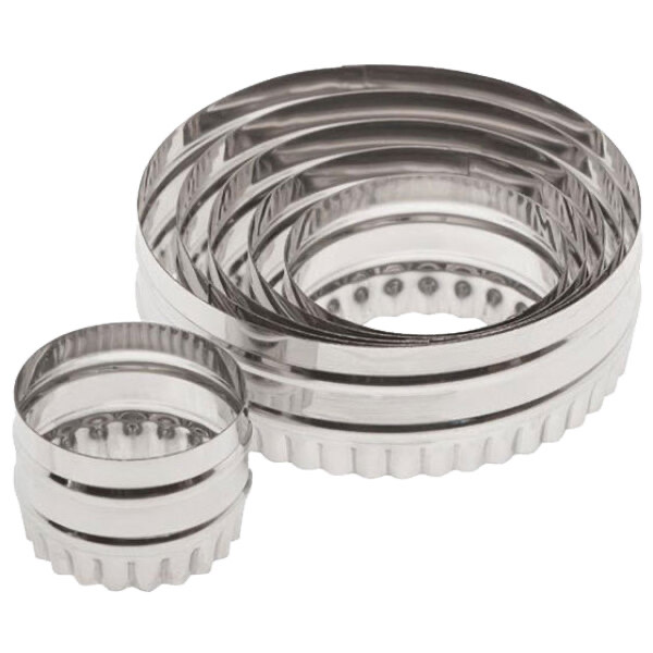 Ateco 14-Piece Round Cutter Set (Plain and Fluted Edge)