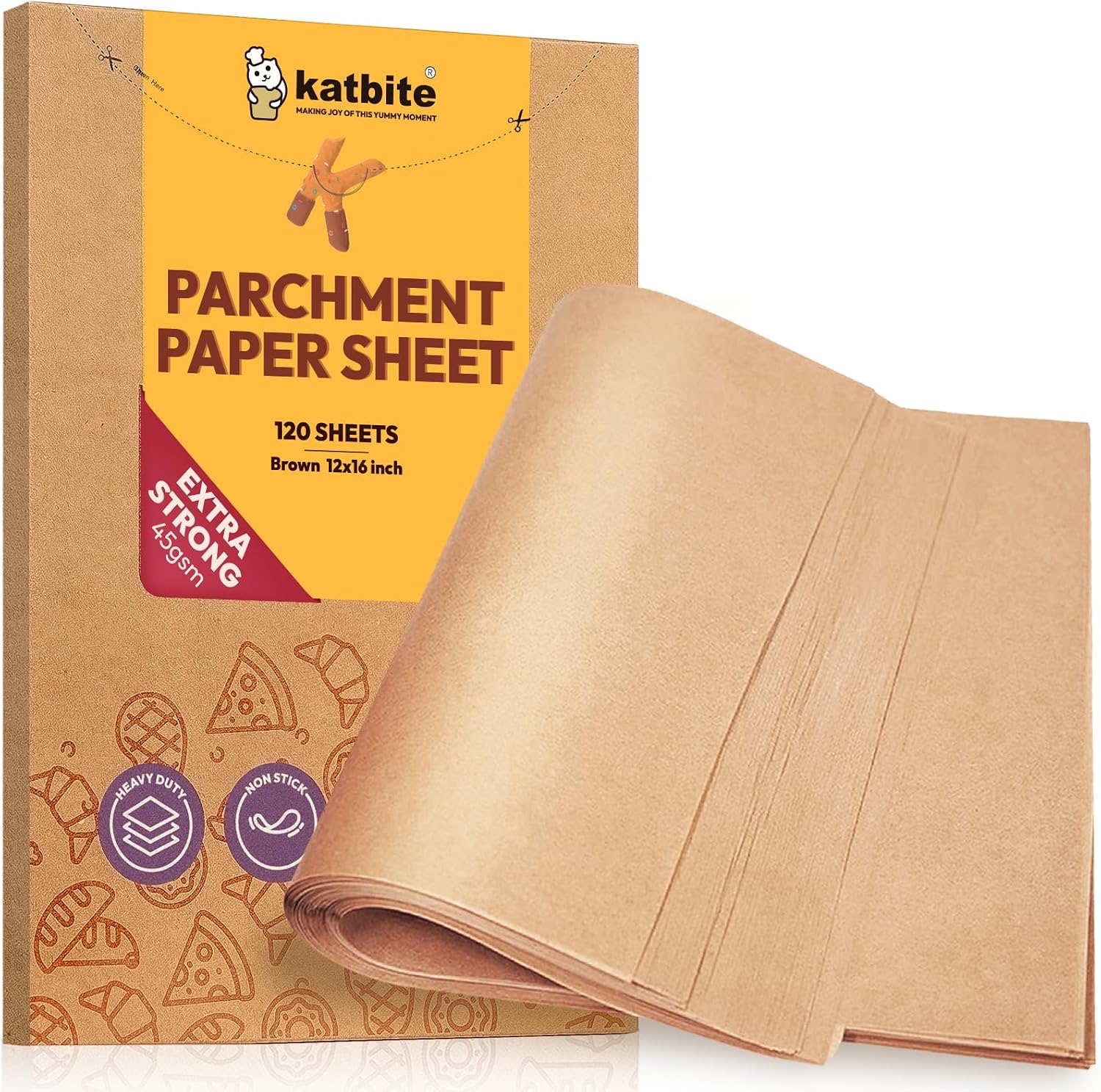 Katbite Precut Parchment Paper Sheets (Half Sheet)