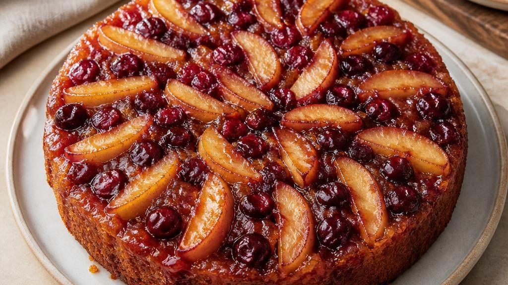 Apple Cranberry Upside-Down Cake
