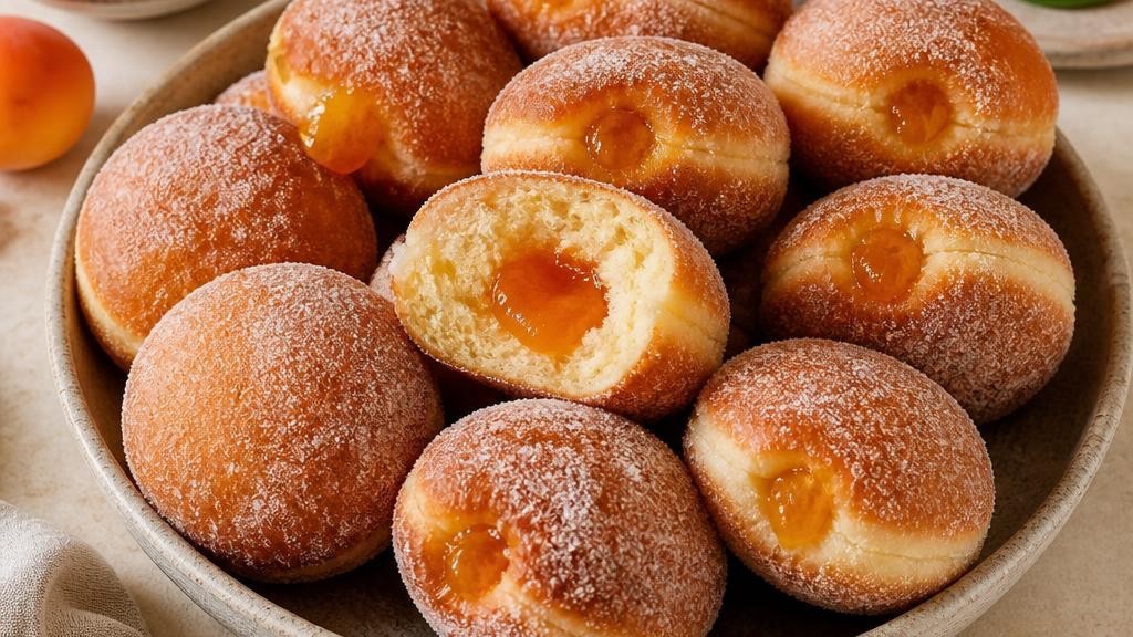 Apricot Citrus Jelly Doughnuts