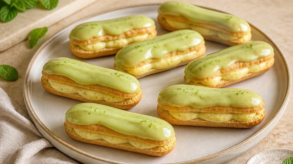 Lemon Mint Julep Eclairs