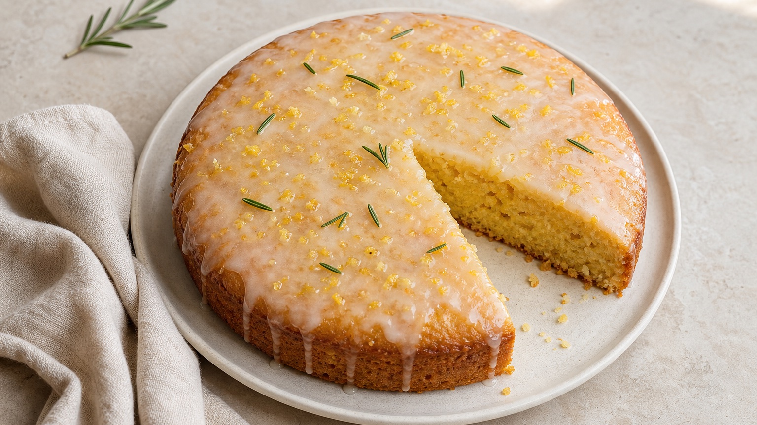 Lemon Rosemary Olive Oil Cake