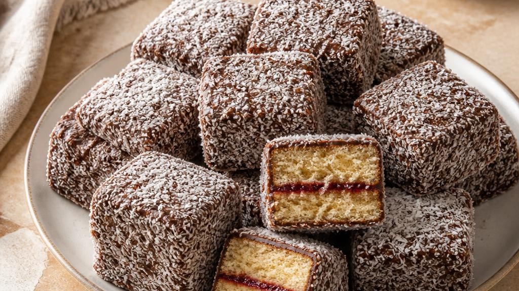 Raspberry Dark Chocolate Lamingtons