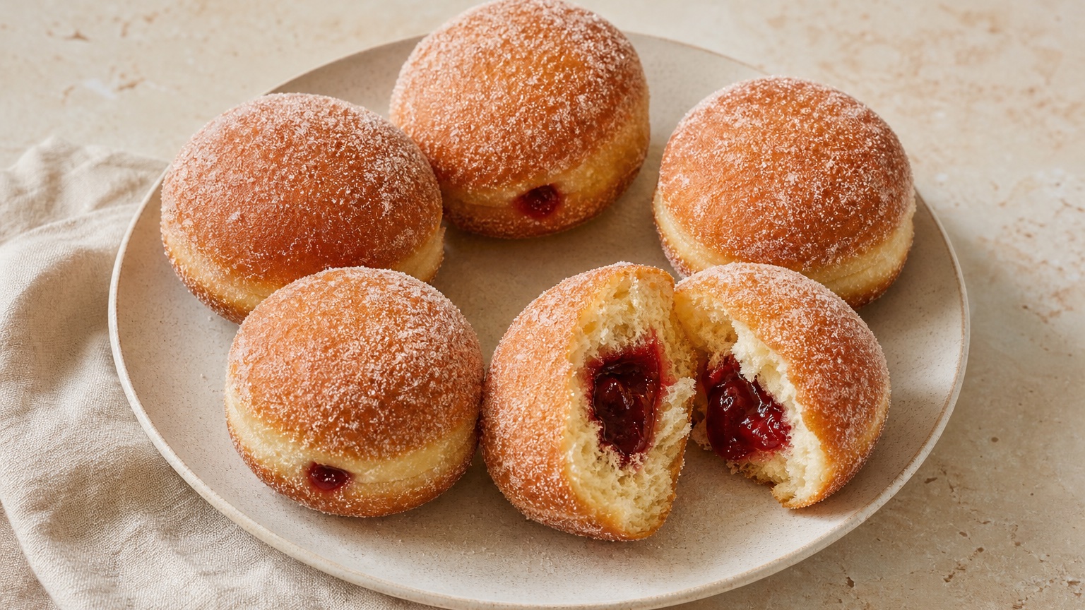 Raspberry Jam Doughnuts