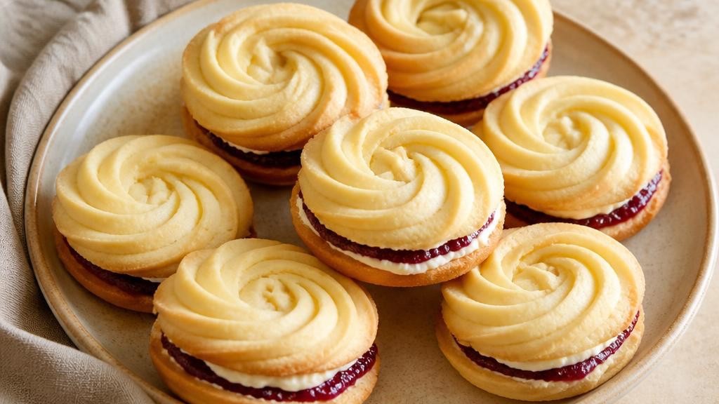 Raspberry Viennese Whirls