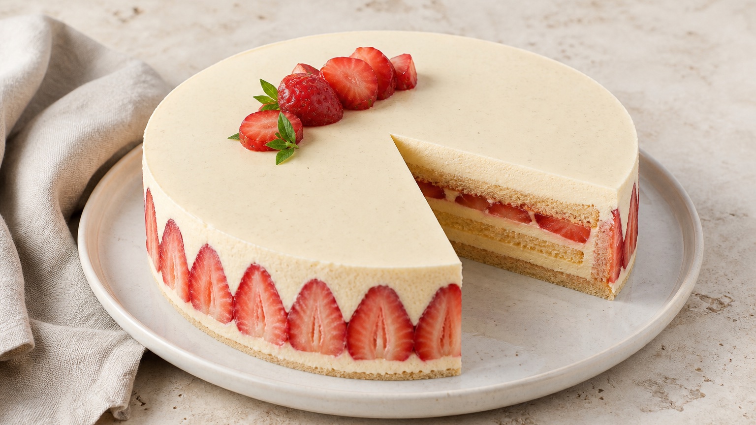 Strawberry Fraisier Cake